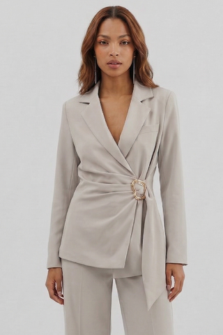 RAYA jacket with sash and jeweled buckle