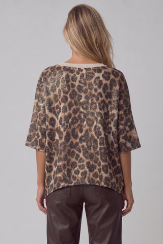 Maglia donna  Over VILLY stampa animalier lurex