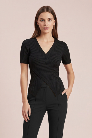 Maglia SVEVA m/m con scollo incrociato