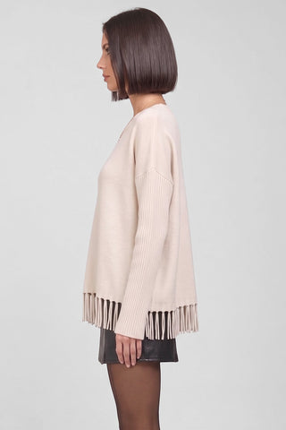 Maglione donna STANIA ampio con frange in viscosa