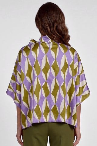 Blusa donna Liu Jo MAYA stampa all-over con dettaglio foulard