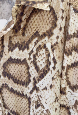 Camicia donna LUXY fluida stampa pitonata con lurex brillante