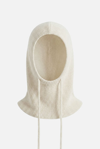 Passamontagna donna SOLEDAD in lana e viscosa lavorazione a costine elasticizzata leggero termico must-have autunno inverno beige nero avorio panna Mar&Co PFS