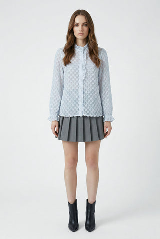 Camicia ODETTE m/l con lavorazione a rilievo