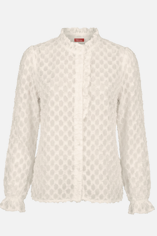 Camicia ODETTE m/l con lavorazione a rilievo