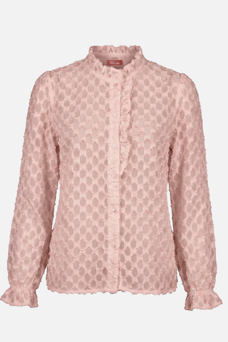 Camicia ODETTE m/l con lavorazione a rilievo