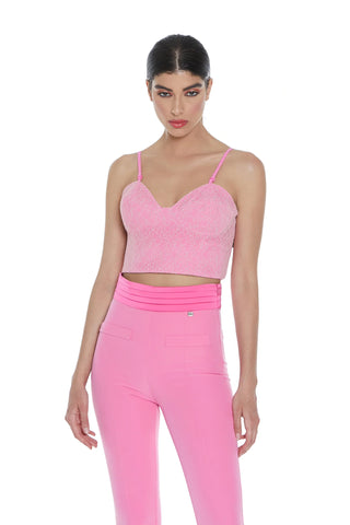 Crop-top COSICHE Relish in pizzo misto viscosa sh