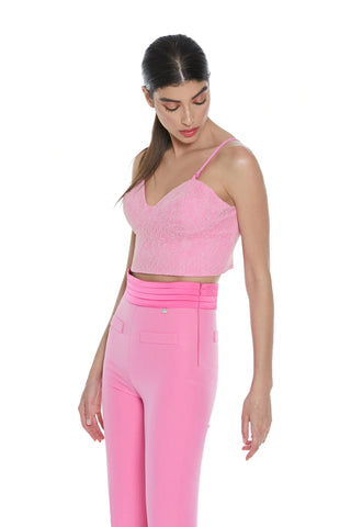 Crop-top COSICHE Relish in pizzo misto viscosa sh