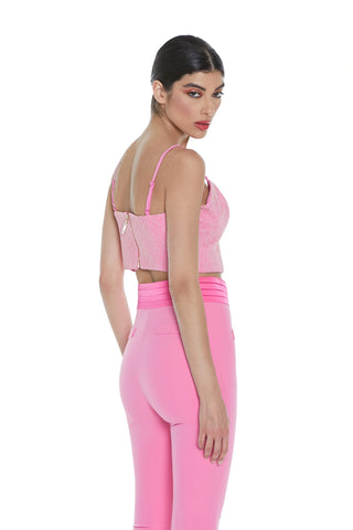 Crop-top COSICHE Relish in pizzo misto viscosa sh