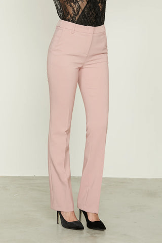 Pantaloni donna CLOES vita alta gamba dritta sartoriali con piega centrale stirata passepartout bianco nero avorio Relish