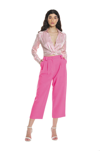 Camicia donna ABLA manica lunga in tessuto satinato con fusciacca ed elastico al fondo glamour vanille Relish