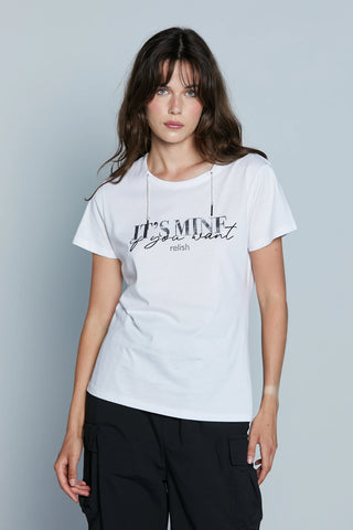 T-shirt in cotone TARRAGONA Relish mezza manica con stampa lamina sh