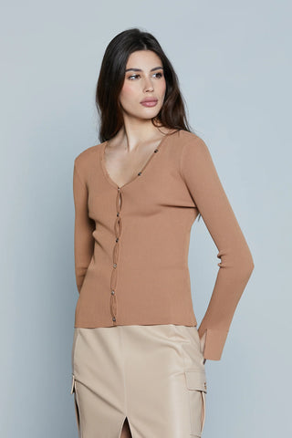 Cardigan donna GIROLA Relish a costine in viscosa sh