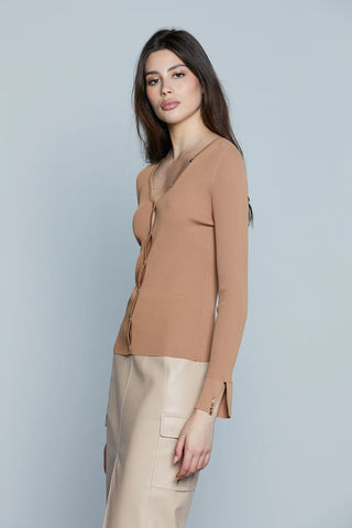 Cardigan donna GIROLA Relish a costine in viscosa sh