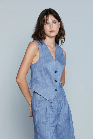 DANIELI_C 3-button waistcoat with pinstripe patterned flaps