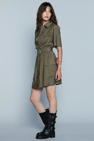 Abito donna Relish chemisier corto SAFAR in viscosa con cintura e tasche