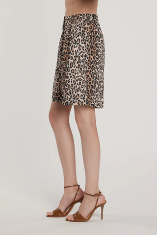 Bermuda donna CONNELLY vita alta stampa leopardata animalier sartoriale testa di moro Relish