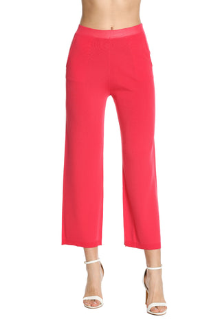 Pantaloni MATREN Relish in maglina di viscosa a costine vita alta con tasche Sh