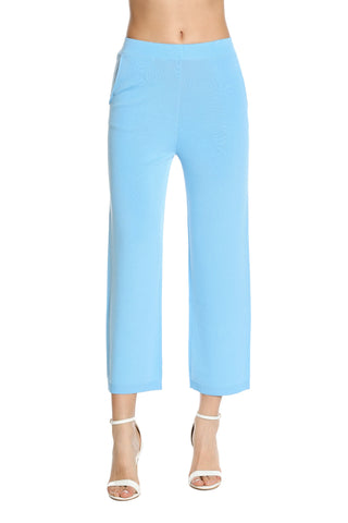 Pantaloni MATREN Relish in maglina di viscosa a costine vita alta con tasche Sh