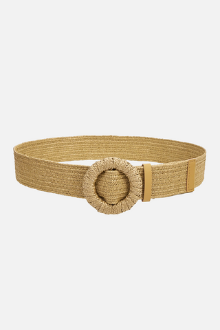 LUCIENNE raffia-effect belt