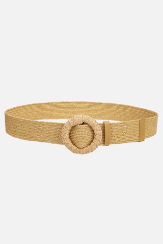 LUCIENNE raffia-effect belt