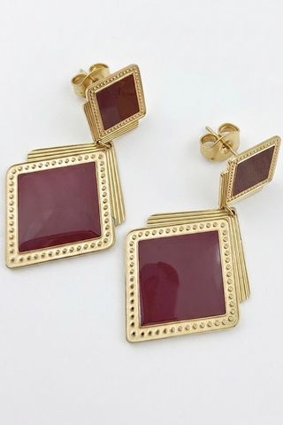 Orecchini BRUCELIN design geometrico smaltato in acciaio