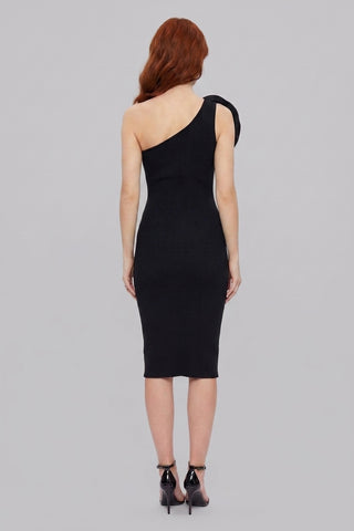 NIZZA One-shoulder mini dress with floral appliqué