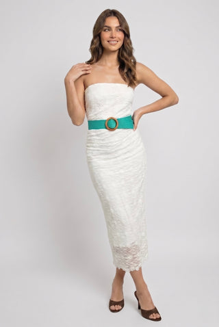 Abito midi a fascia RENEE misto cotone - immagine 8