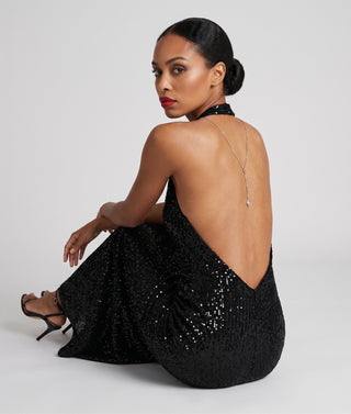 ANTIBES sleeveless full sequin maxi dress