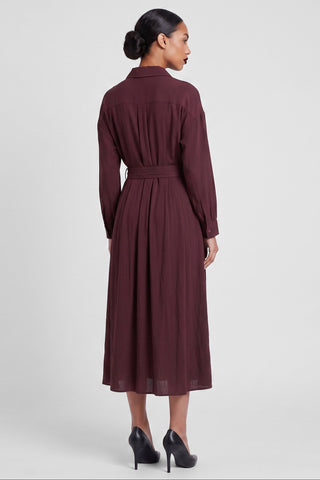 Abito lungo ZOLA m/l in viscosa con cintura e bottoni