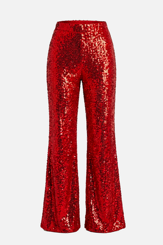 Pantaloni AMANDE in velluto e paillettes