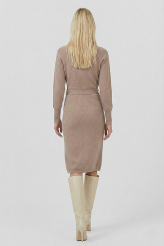 TALENCE knitted dress with crossover neckline and belt