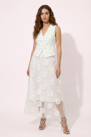 Gonna VICTORIE con applicazioni floreali