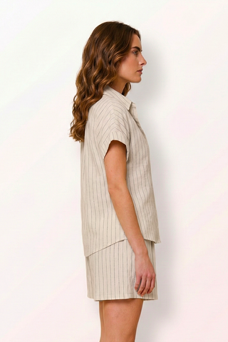 Set in lino VERVEINE a righe