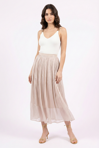 Gonna midi AGNES in tulle e micro strass