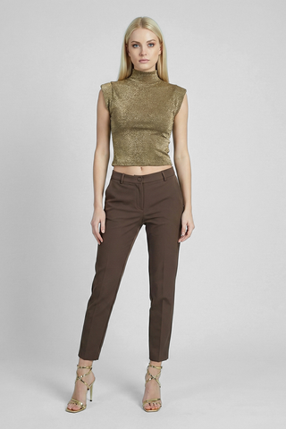 Crop Top ARANDAS con spalline e tessuto lurex