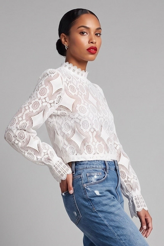 Blusa donna DIDI in pizzo di cotone