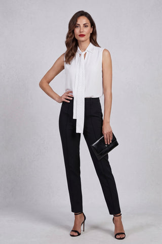 Blusa TUCSON Relish senza maniche con colletto fusciacca e strass sh - immagine 7