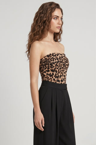 Body a fascia CELESTE in fantasia animalier - immagine 4