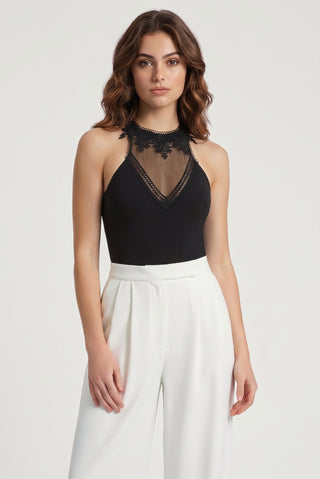 Body in cotone ISALINE in tulle e pizzo - immagine 3