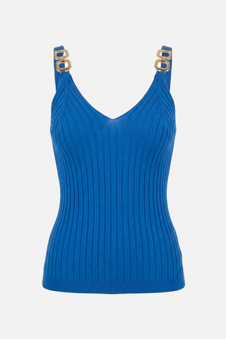 Ribbed VIVIANE top with chain straps