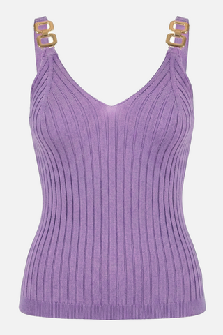 Ribbed VIVIANE top with chain straps