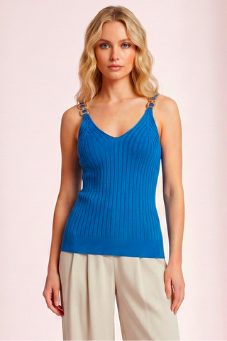Ribbed VIVIANE top with chain straps
