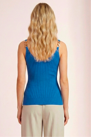 Ribbed VIVIANE top with chain straps