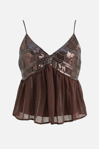Top ANAIS con ricami e paillettes
