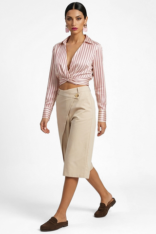Camicia donna Relish  ABLA manica lunga in tessuto satinato con fusciacca - immagine 7