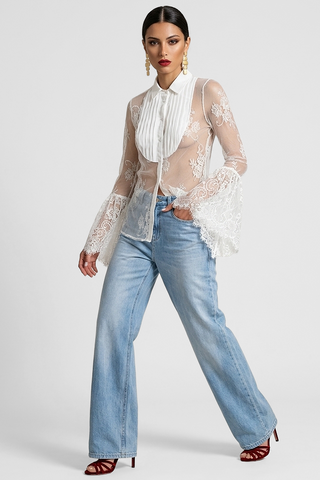 Camicia donna Relish CARINAS manica lunga in pizzo vedo-non-vedo - immagine 6