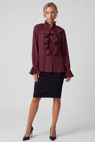 Camicia donna ELISABETH in  viscosa colletto vittoriano