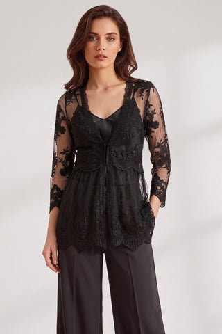 Camicia HARPER in pizzo m/l con ricami floreali - immagine 8