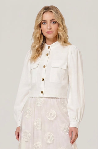 Camicia JOLE crop m/l scollo coreana misto viscosa - immagine 2